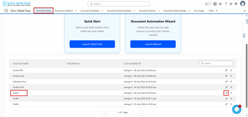 Kindly edit your document solution first by selecting Document Setup, then clicking the pencil icon.