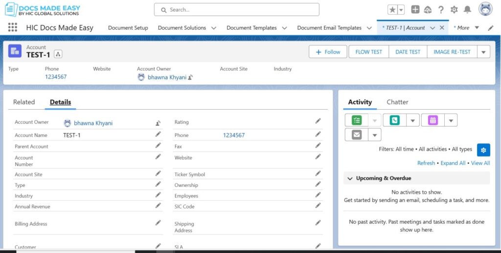STEP-13 Now, go to the Account record and update it according to your requirements.